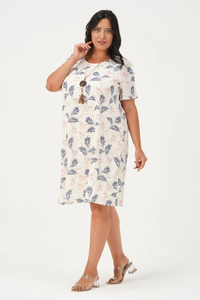Платье А-силуэта в крупный принт для больших размеров - Modazone (1)