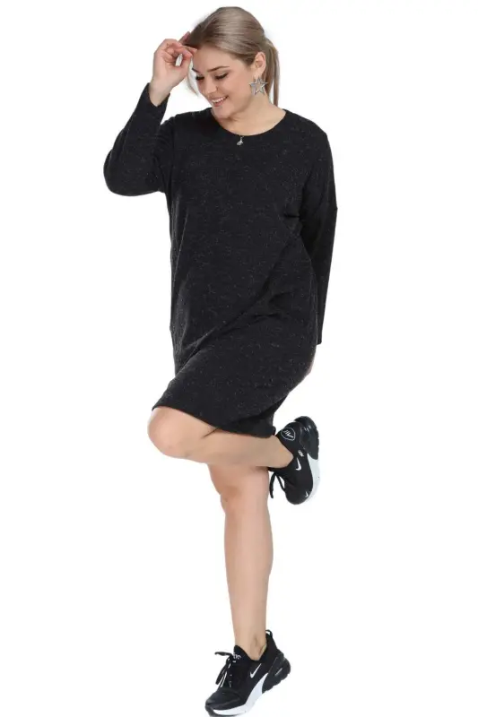 Платье Angelino для молодых девушек Большого Размера Мягкое Зимнее Антрацит AS06 - 5