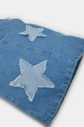 Платье для девочки-младенца из денима с рваными деталями без рукавов светло-голубое - DEFACTO (1)