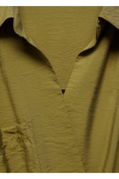 Платье-конверт с лентой - 6