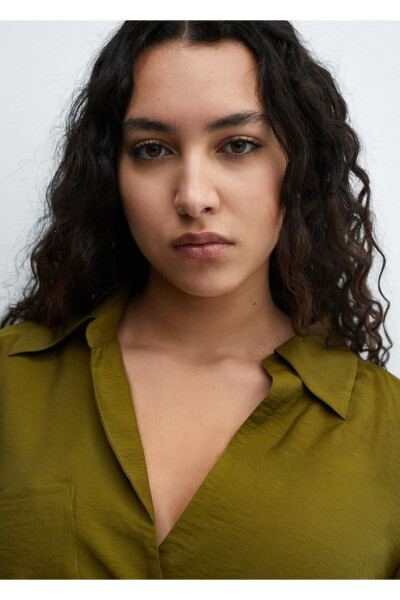 Платье-конверт с лентой - 7