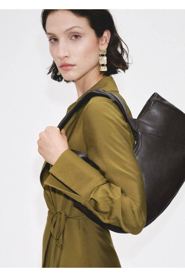 Платье-конверт с лентой - 8