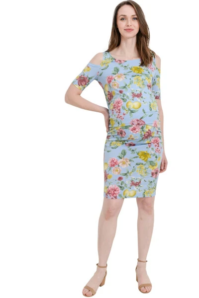 Платье LaClef для беременных длины миди с открытыми плечами - 4