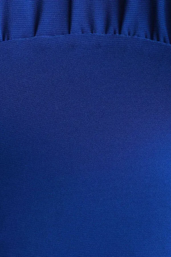 Платье мини с подплечниками и сборками E3387-İ7 - 4