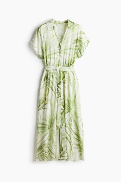 Платье-рубашка с поясом - 4