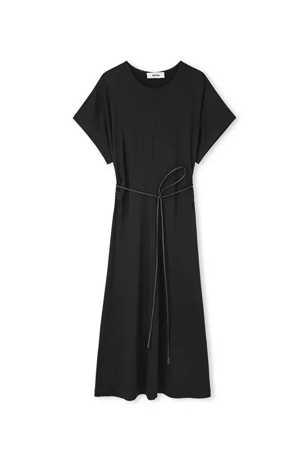 Платье с поясом из искусственной кожи - 3