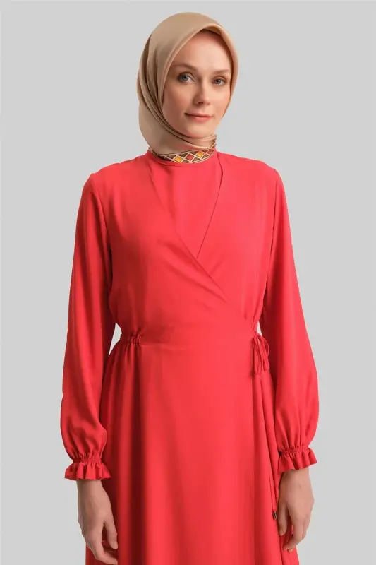 Платье с запахом Armine Ort9230 Красное - 4