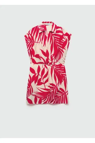 Платье с запахом и узором - Экрю - MANGO WOMAN (1)