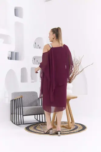 Платье шифоновое Violet большого размера с принтом 