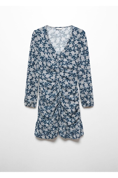 Платье в цветочек со сборками - 3