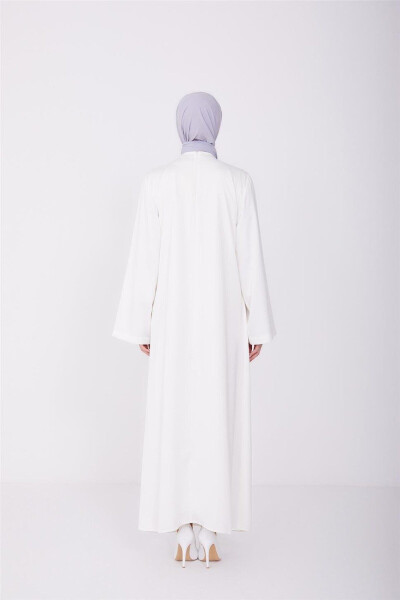 Платье в виде расшитого драгоценными камнями костюма 23y9601 белое - 5