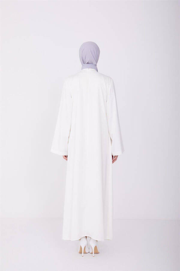 Платье в виде расшитого драгоценными камнями костюма 23y9601 белое - 5