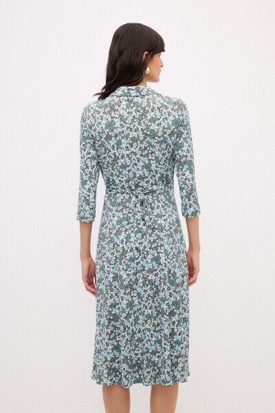 Платье вязаное с цветочным узором - 7