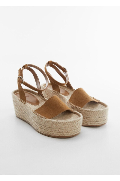 Platform Leather Sandals - MANGO WOMAN