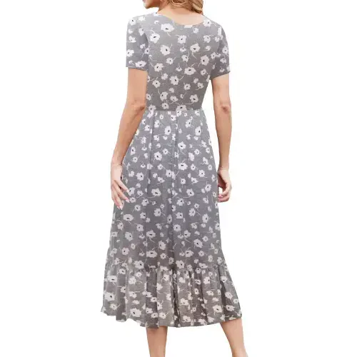 Платья для беременных Beaisland, короткий рукав, плиссированные, струящиеся, пляжные. - 3