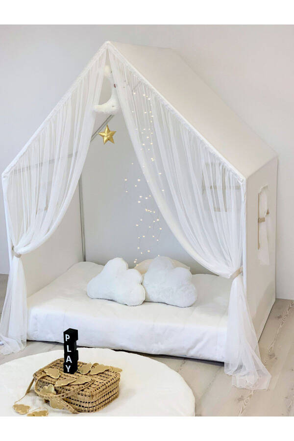 Playhouse with Curtains, White Montessori - 2