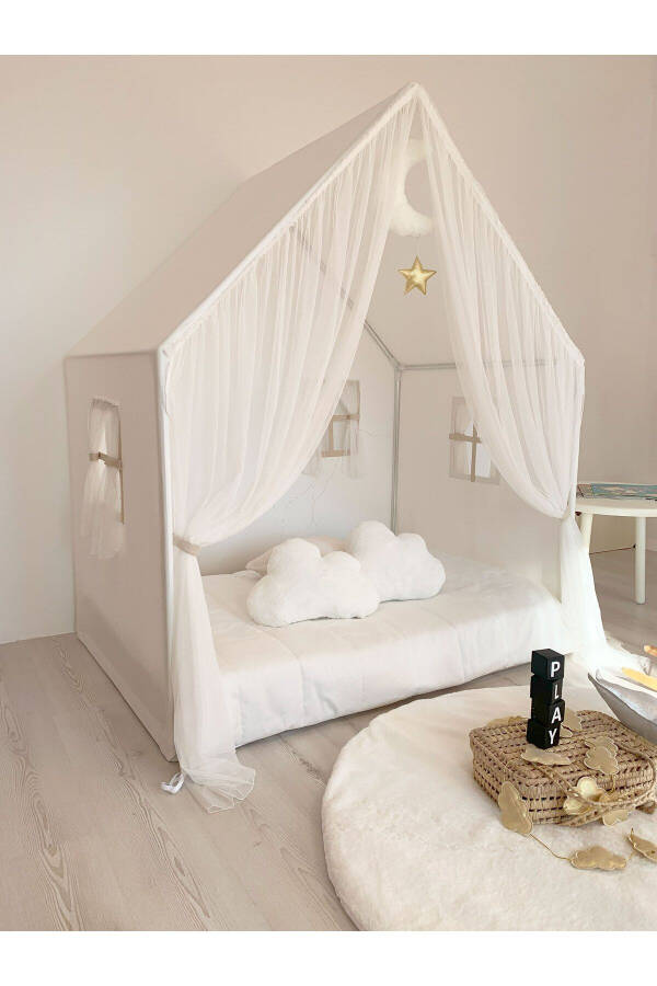 Playhouse with Curtains, White Montessori - 4