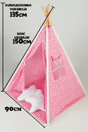 Playmate Indian Cotton Kids Play Tent-PINK - 4