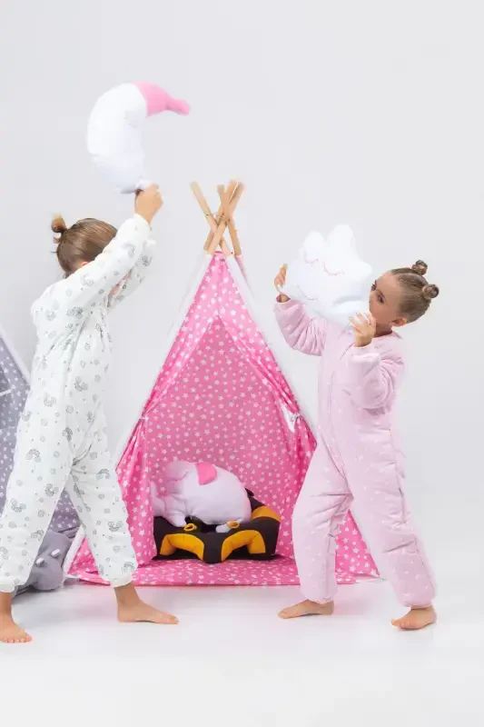 Playmate Indian Cotton Kids Play Tent-PINK - 7