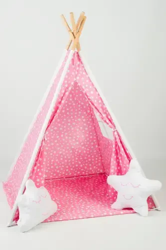 Playmate Indian Cotton Kids Play Tent-PINK - 8