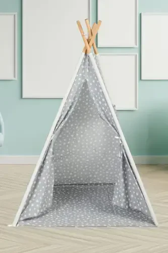Playmate Indian Cotton Kids Teepee Tent-GRAY - 1