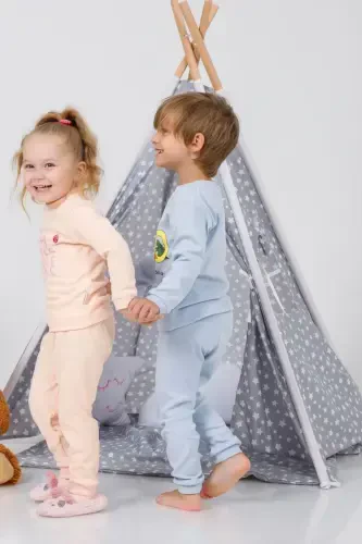 Playmate Indian Cotton Kids Teepee Tent-GRAY - 6