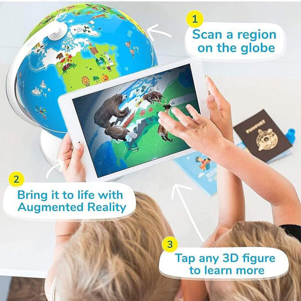 PlayShifu Educational Globe for Kids - Orboot Earth (Globe + App) Interactive AR World Globe | 400 Wonders, 1000+ Facts | STEM Toy Gifts for Kids 4-10 Years | No Borders, No Names on Orboot Globe - PLAYSHIFU