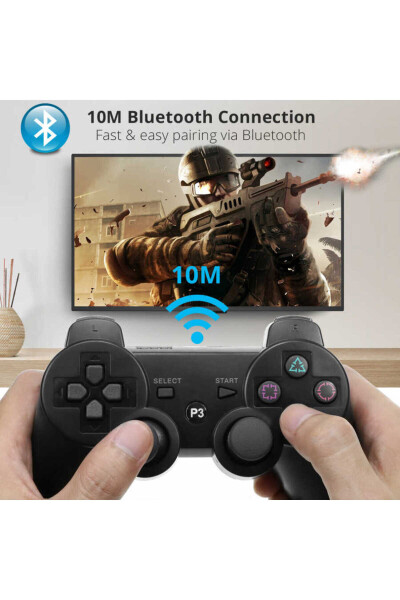 Playstation 3 O'yin Qo'lturi Joystick Double-Shock Ikki tomonlama tebranish va Anti-Shok Xususiyati Kulrang - 2