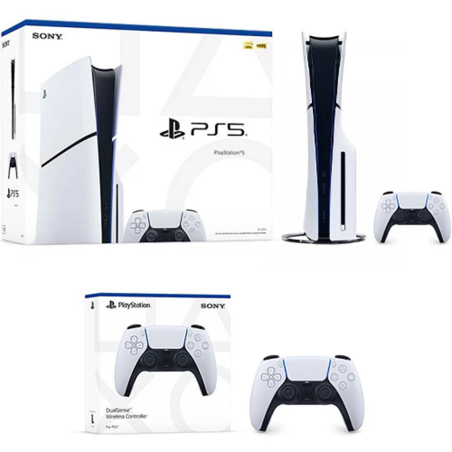 PlayStation 5 İnce Konsol + Ek PlayStation 5 DualSense Kablosuz Kumandası - 1