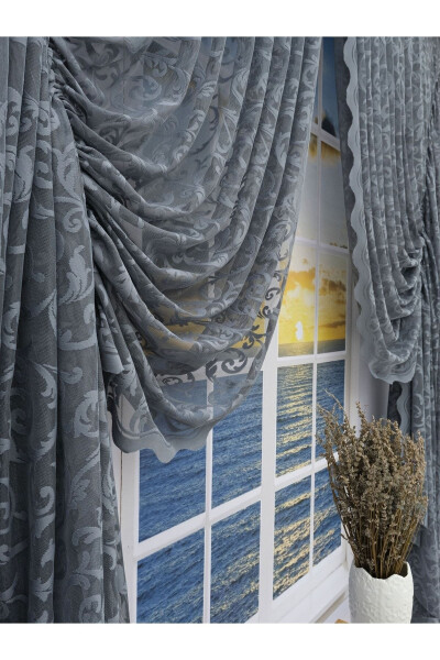 Pleated 2-Panel Sheer Curtain Grey - 4