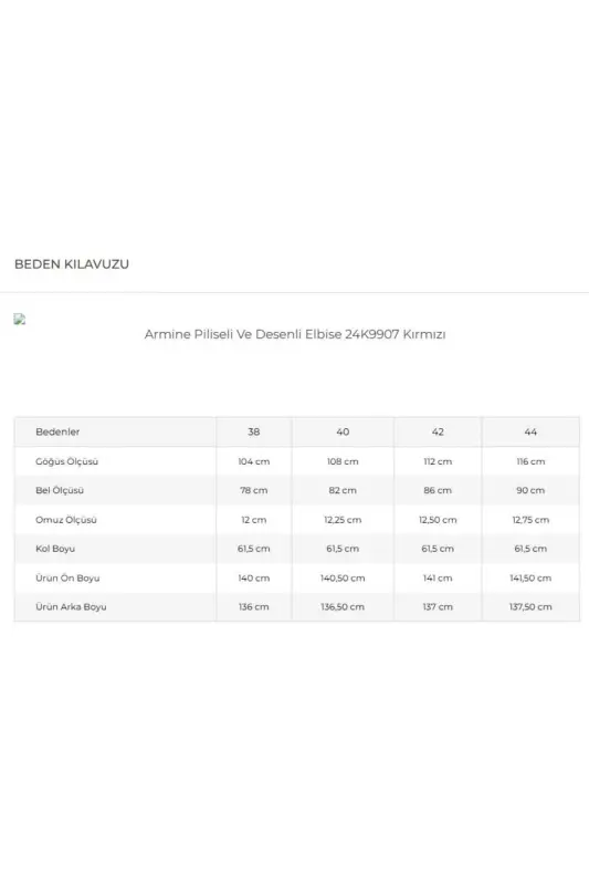 Pleated and Patterned Dress 24k9907 Red - 7