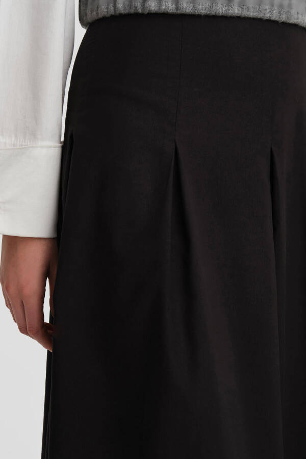 Pleated cotton skirt, Black (24K1705) - 14