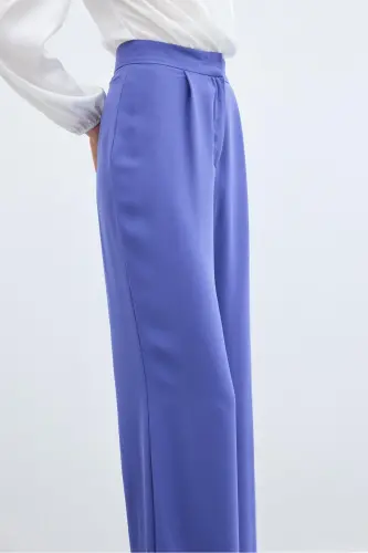 Pleated Crepe Trousers - Purple-PURPLE - 6