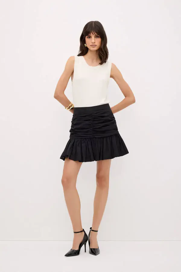 Pleated Detailed Taffeta Skirt - 1