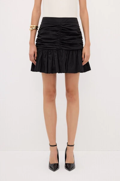 Pleated Detailed Taffeta Skirt - 2