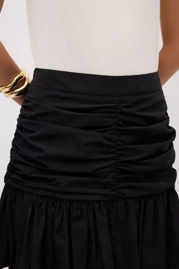 Pleated Detailed Taffeta Skirt - 3