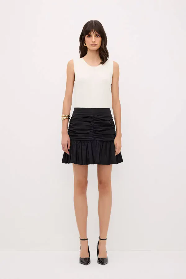 Pleated Detailed Taffeta Skirt - 4