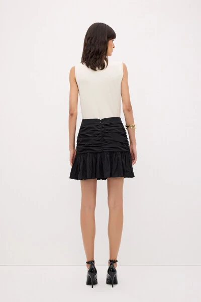 Pleated Detailed Taffeta Skirt - 6