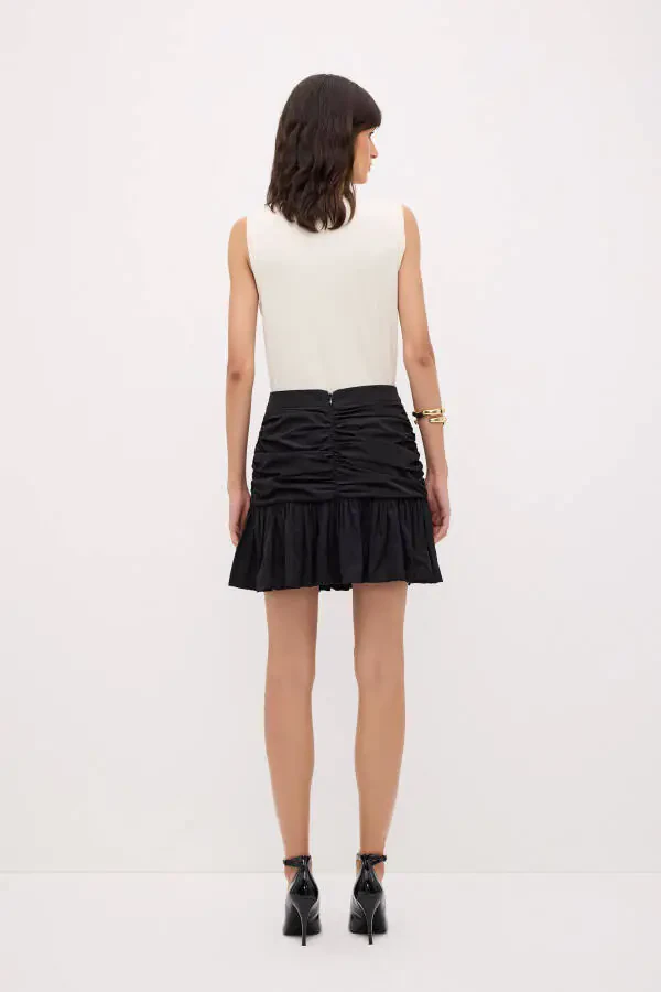 Pleated Detailed Taffeta Skirt - 6