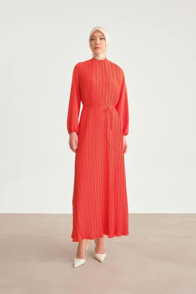 Pleated Dress 24yd9435 Coral - ARMINE