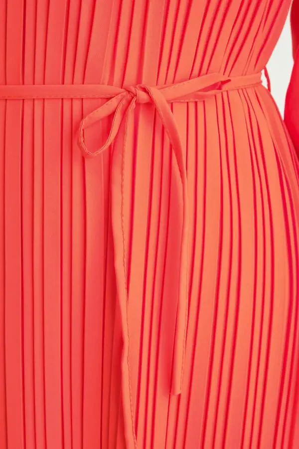 Pleated Dress 24yd9435 Coral - 4