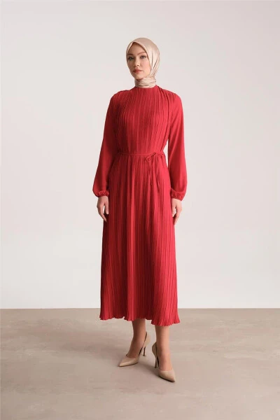Pleated Dress 24yd9435 Red - ARMINE