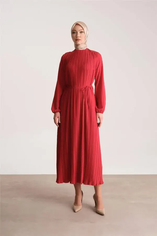 Pleated Dress 24yd9435 Red - 2