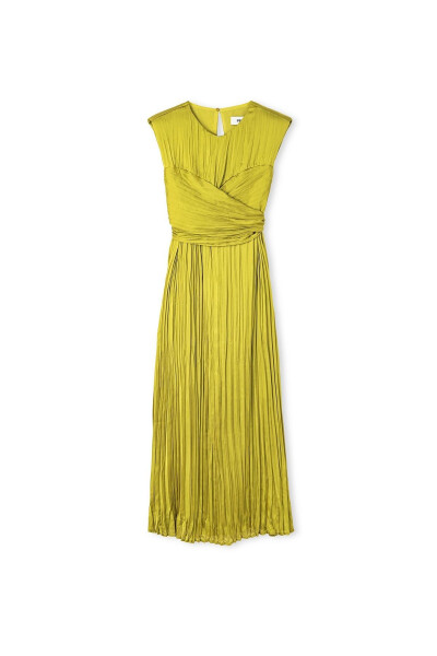 Pleated dress with a tie at the waist - 9