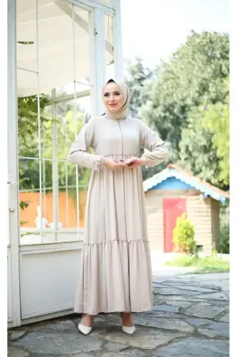 PLEATED FERACE - BEIGE - 7