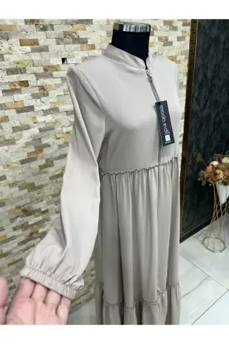 PLEATED FERACE - BEIGE - 8