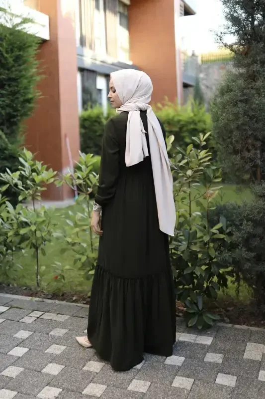 PLEATED FERACE-KHAKI - 1