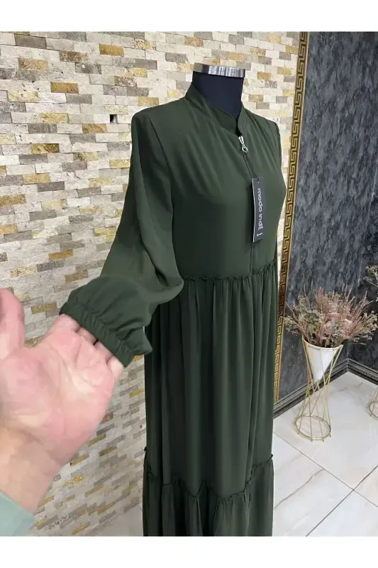 PLEATED FERACE-KHAKI - 2