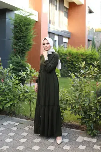 PLEATED FERACE-KHAKI - 4