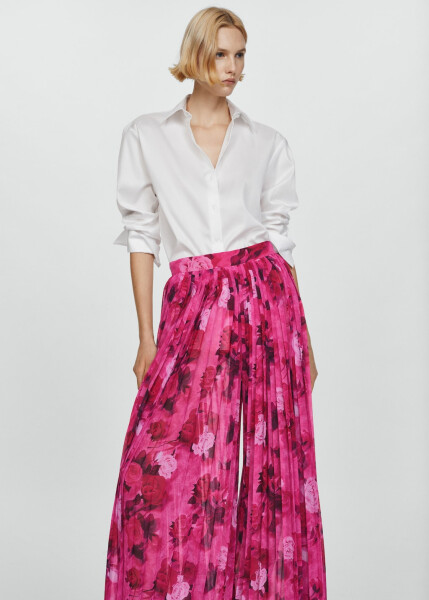 Pleated floral pants - 7